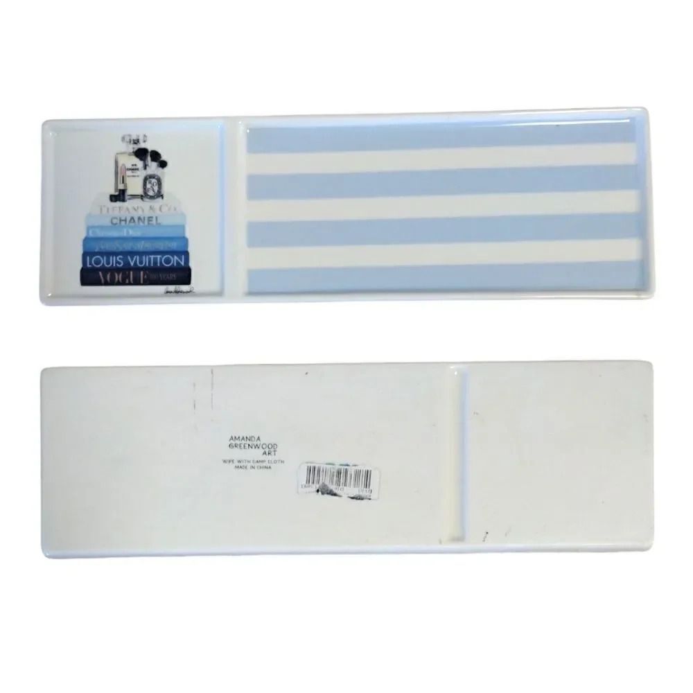 Amanda Greenwood Designer Art Glam Porcelain Trinket Decor Tray NWT